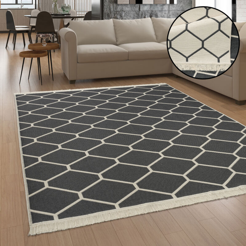 foto del prodotto paco home tappeto salotto moderno soggiorno lavabile in lavatrice motivo scandinavo boho 120x160 cm, antracite 5
