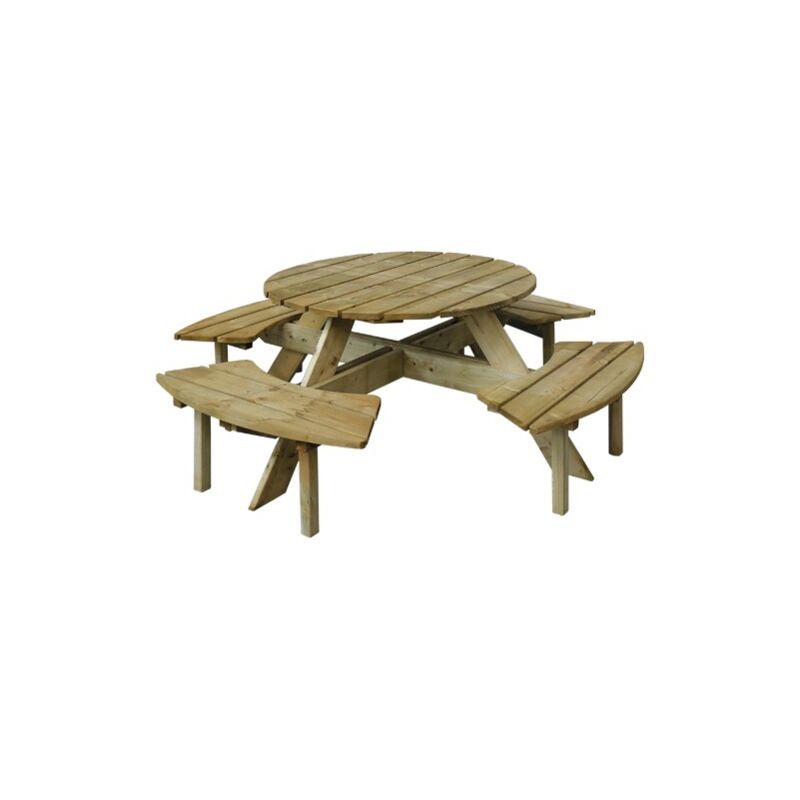 foto del prodotto tavolo tondo con panca lasa cm.110x186xh68 arredo giardino