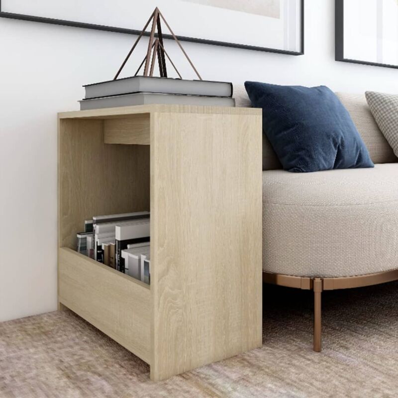 foto del prodotto vidaxl tavolino rovere sonoma 50x26x50 cm in legno multistrato