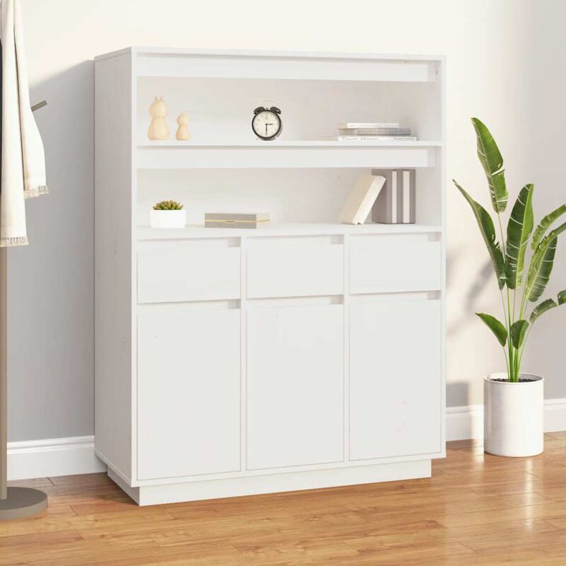 foto del prodotto vidaxl credenza bianca 89x40x116,5 cm in legno massello di pino