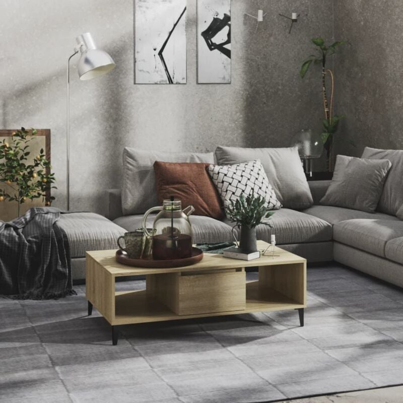 foto del prodotto tavolino salotto rovere sonoma 103,5x60x35 cm legno multistrato vidaxl