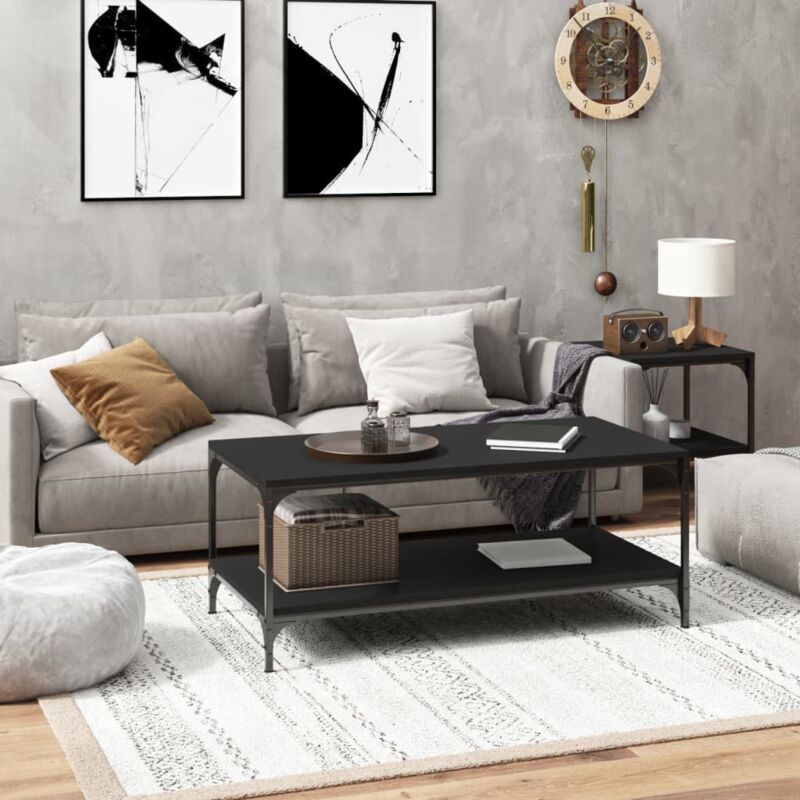 foto del prodotto vidaxl tavolino da salotto nero 80x50x40 cm in legno multistrato