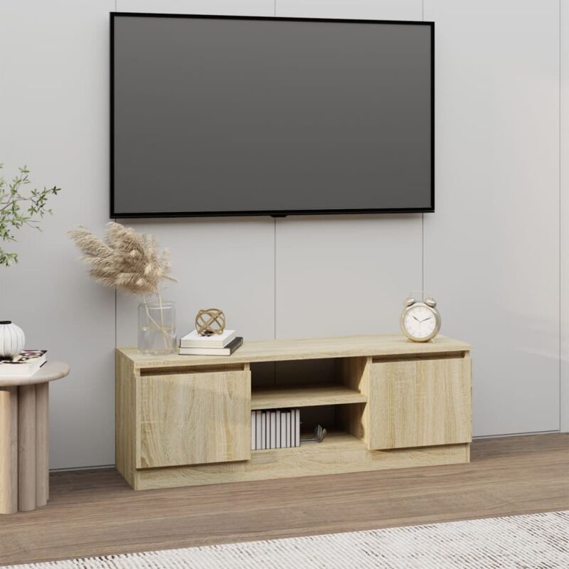 foto del prodotto vidaxl mobile porta tv con anta rovere sonoma 102x30x36 cm