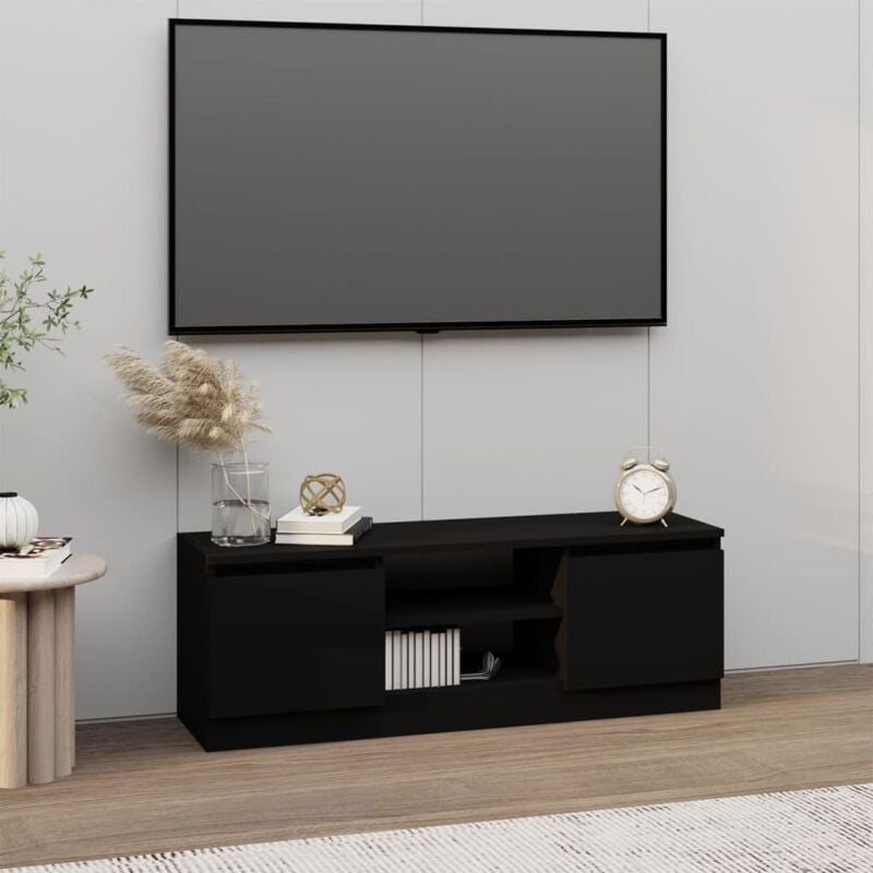 foto del prodotto vidaxl mobile porta tv con anta nero 102x30x36 cm