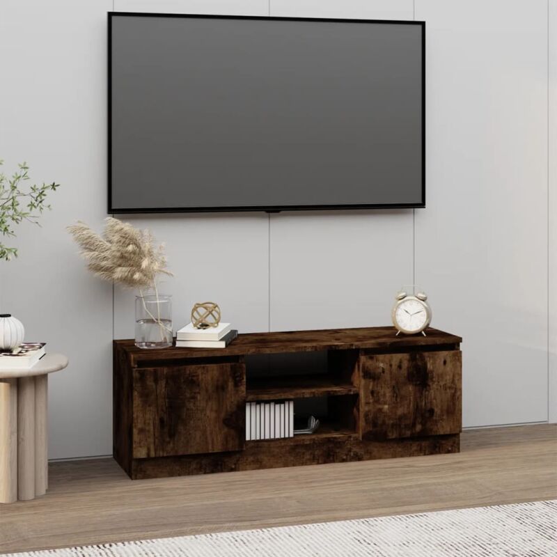 foto del prodotto vidaxl mobile porta tv con anta rovere fumo 102x30x36 cm
