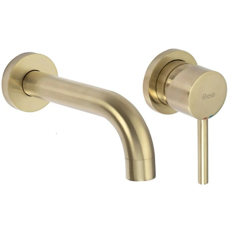 foto del prodotto rea rubinetto lavabo da incasso lungo brush gold box