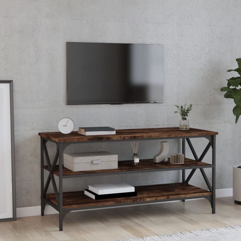 foto del prodotto vidaxl mobile tv rovere fumo 100x40x50 cm in legno multistrato