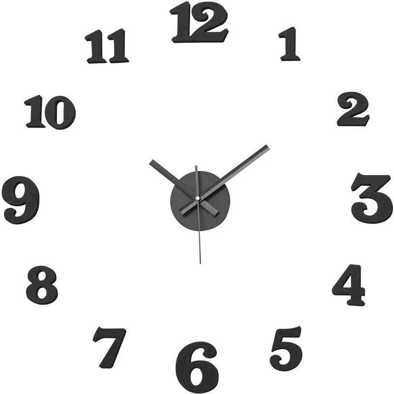 foto del prodotto bakaji orologio sticker da parete silenzioso nero in plastica design contemporaneo