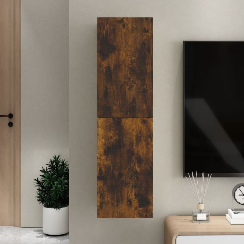 foto del prodotto vidaxl mobile porta tv a parete rovere fumo 30,5x30x110 cm