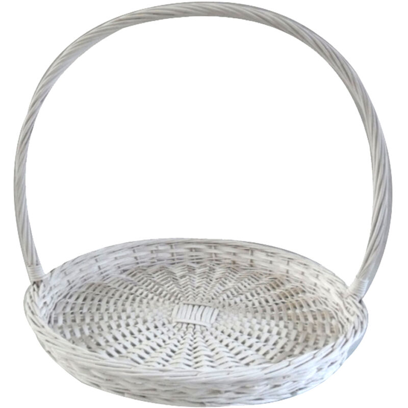 immagine 0 del prodotto giordanoshop set 2 cesti rotondi piatti in vimini con manico larghezza 50 cm