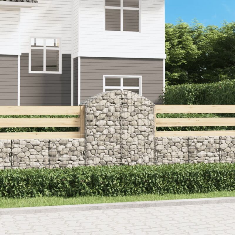 foto del prodotto vidaxl cesto gabbione ad arco 100x50x120 140 cm ferro zincato