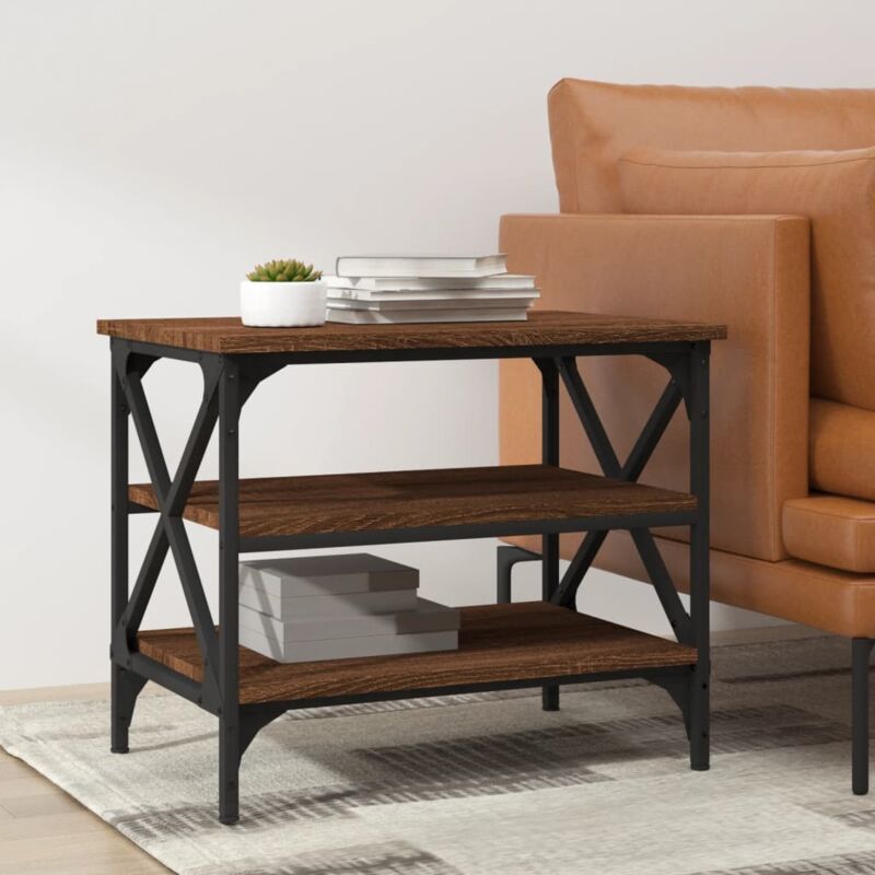foto del prodotto vidaxl tavolino rovere marrone 55x38x45 cm in legno multistrato