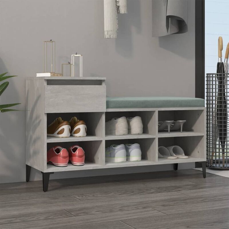 foto del prodotto vidaxl scarpiera grigio cemento 102x36x60 cm in legno multistrato