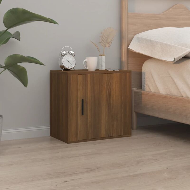 foto del prodotto vidaxl comodino a muro rovere marrone 50x30x47 cm