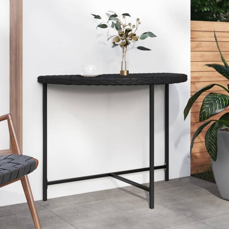 foto del prodotto vidaxl tavolo da giardino nero 100x50x75 cm in polyrattan