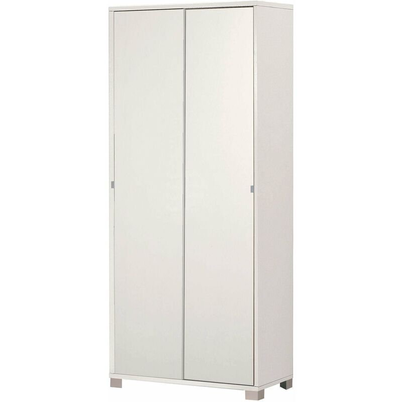 foto del prodotto armadio 2 ante scorrevoli 82x190x42 cm bianco fiammato