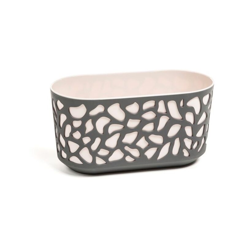 foto del prodotto duet vaso da fiori per piante, 600 mm, antracite e beige chiaro lamela