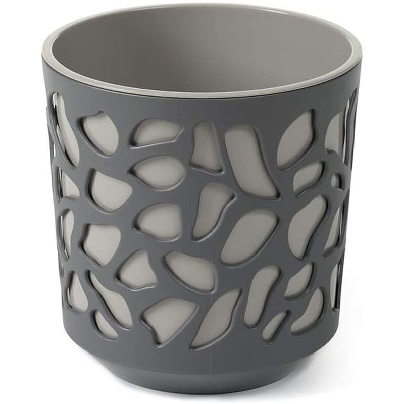 foto del prodotto duet vaso da fiori per piante, 300 mm, antracite e taupe lamela