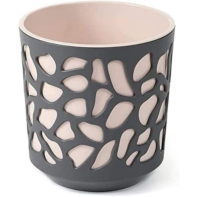 foto del prodotto duet vaso da fiori per piante, 250 mm, antracite e beige chiaro lamela