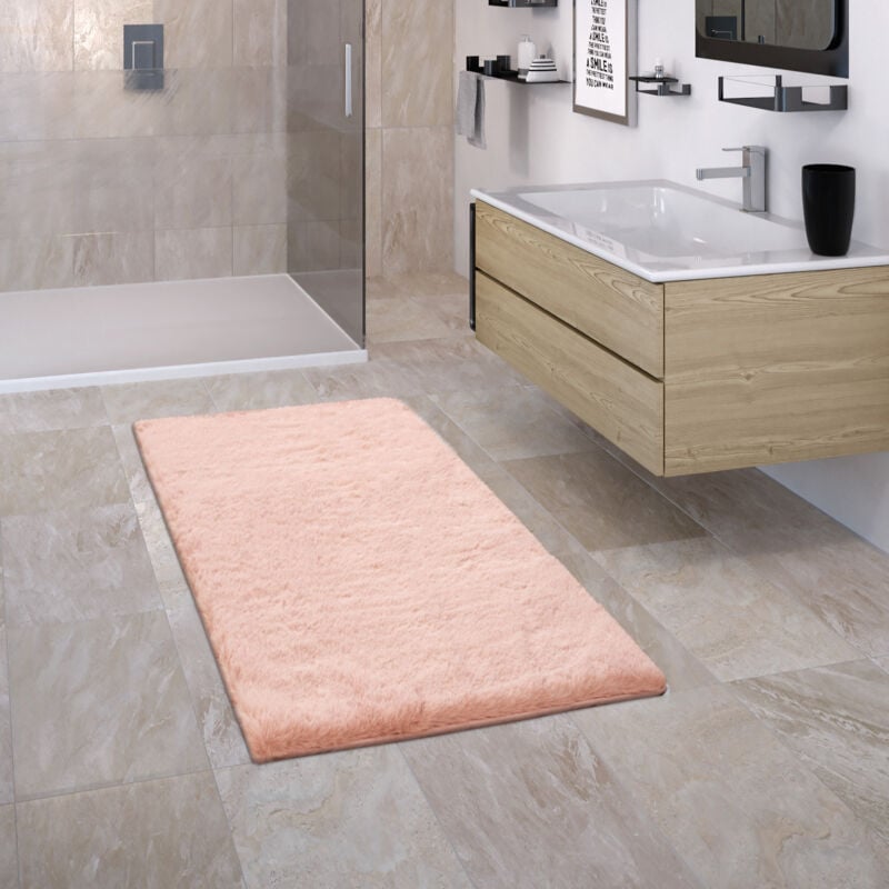 foto del prodotto paco home tappeto bagno tappetino da bagno antiscivolo morbido lavabile monocolore 60x100 cm, pink