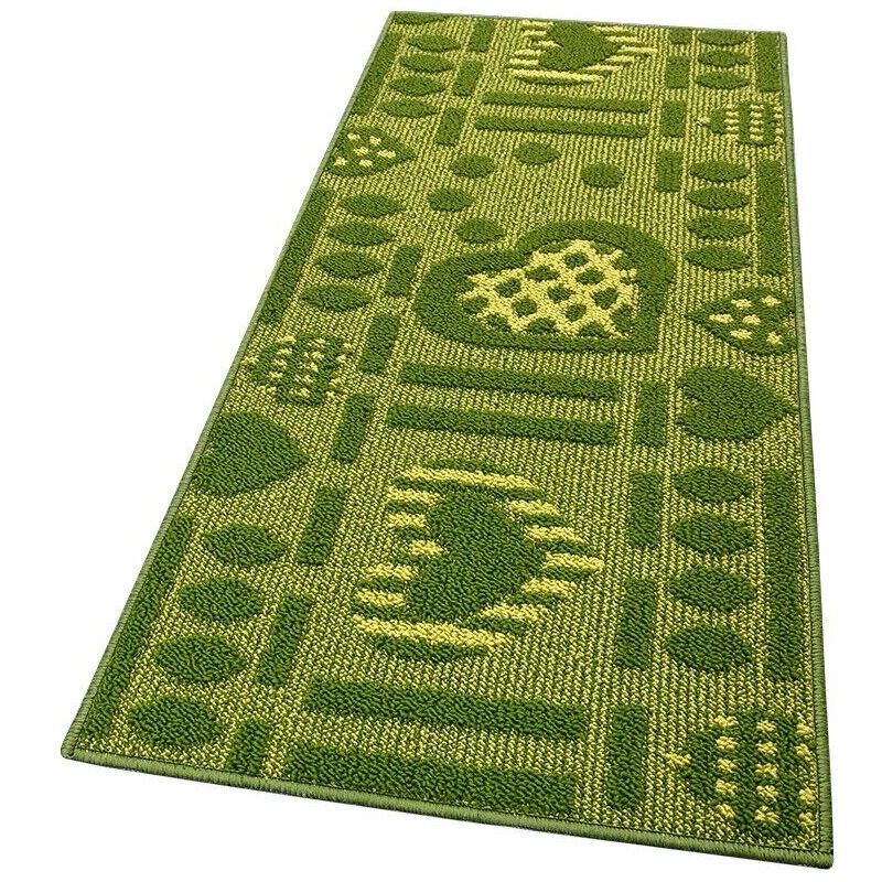 foto del prodotto emmevi mv s.p.a. tappeto cucina antiscivolo cuori 3d lavabile moderno assorbente 100 made in italy verde 50x75 cm