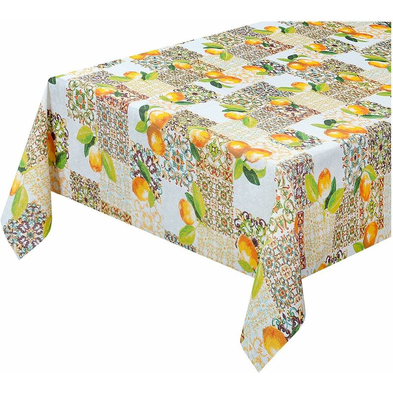 foto del prodotto tovaglia cucina antimacchia tessuto resinato proteggi copri tavolo moderno fantasia a 140x120 cm