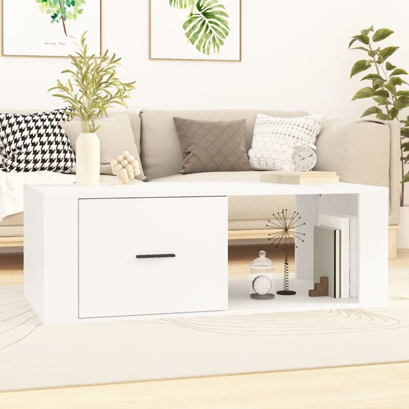 foto del prodotto vidaxl tavolino da salotto bianco 100x50,5x35 cm in legno multistrato