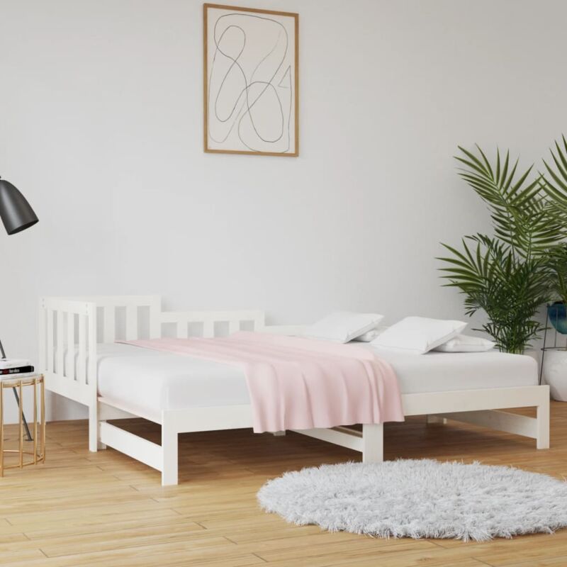 foto del prodotto dormeuse estraibile bianca 2x 90x190 cm letto per adulti legno massello di pino bv511197 bonnevie