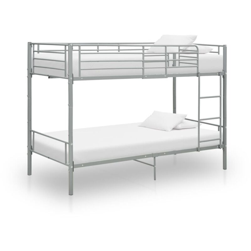 foto del prodotto letto a castello struttura letto letto per adulti grigio in metallo 90x200 cm bv793121 bonnevie