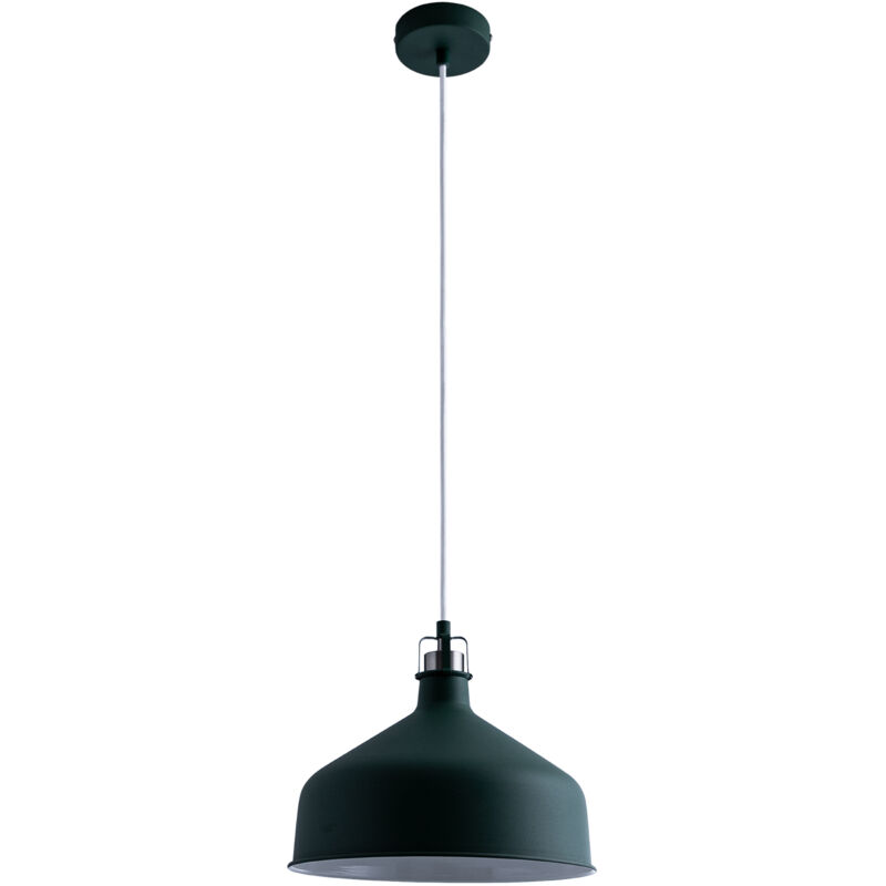foto del prodotto paco home sospensione lampada cucina plafone sospesa sala pranzo tavola industriale senza illuminante, verde bianco metallo spazzolato
