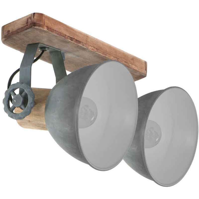 foto del prodotto steinhauer mexlite faretto gearwood grigio metallo legno di gomma 