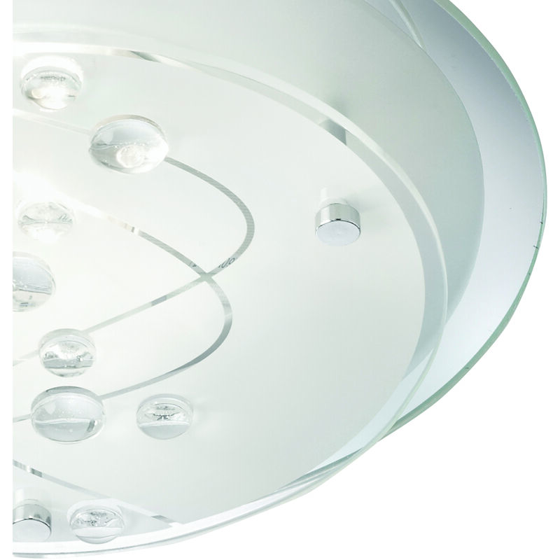 foto del prodotto plafoniera contemporanea baia acciaio bianco vetro 1 luce e27