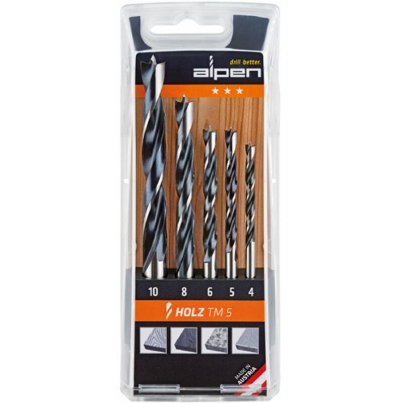 foto del prodotto punte serie legno holz tm 5 5pz alpen astuccio pvc