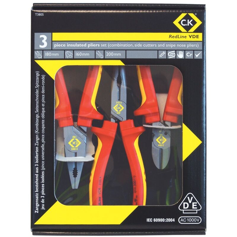 immagine 0 del prodotto c.k t3805 pinze redline vde, set da 3 pezzi