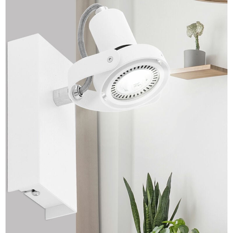 foto del prodotto faretto led da parete alu luce bianca spot regolabile lampada da soggiorno eglo 94646