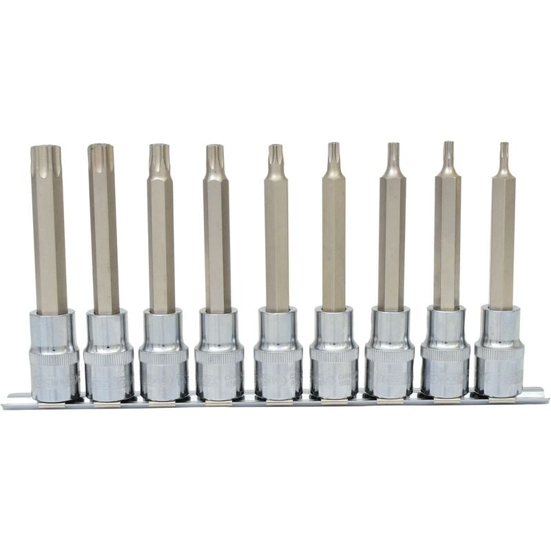 immagine 0 del prodotto kstools 1 2 serie di bussole p.viti torx c.foro chrome lunghe,9 pztb20 tb60