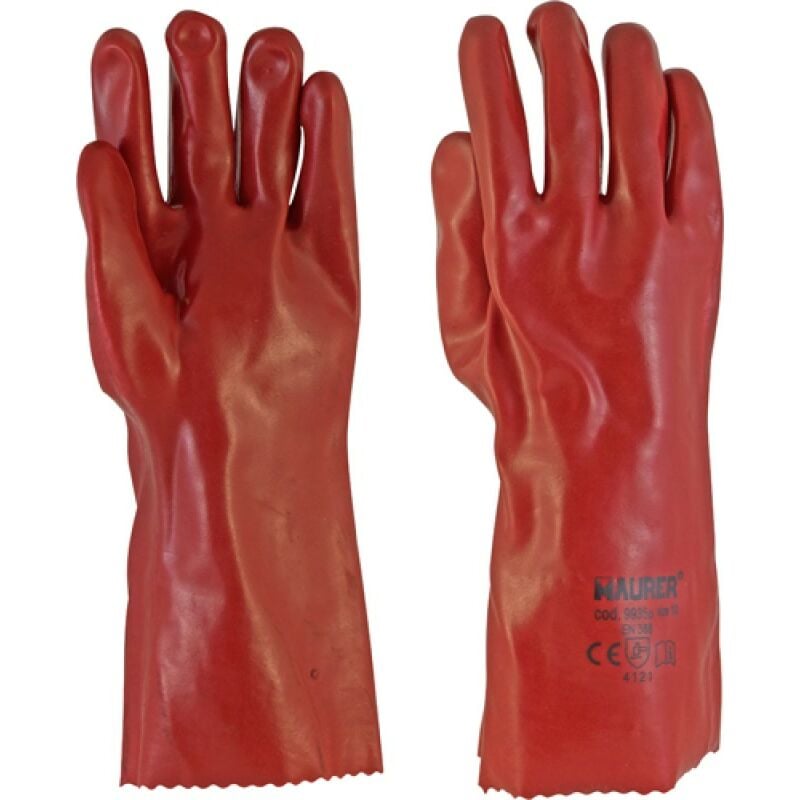 foto del prodotto guanti lavoro pvc 100 rosso lungo 35cm tg.10 maurer