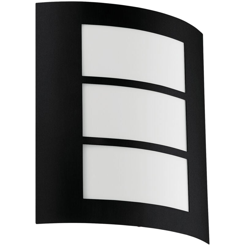 foto del prodotto applique esterno contemporanea city metallo nero policarbonato bianco e27