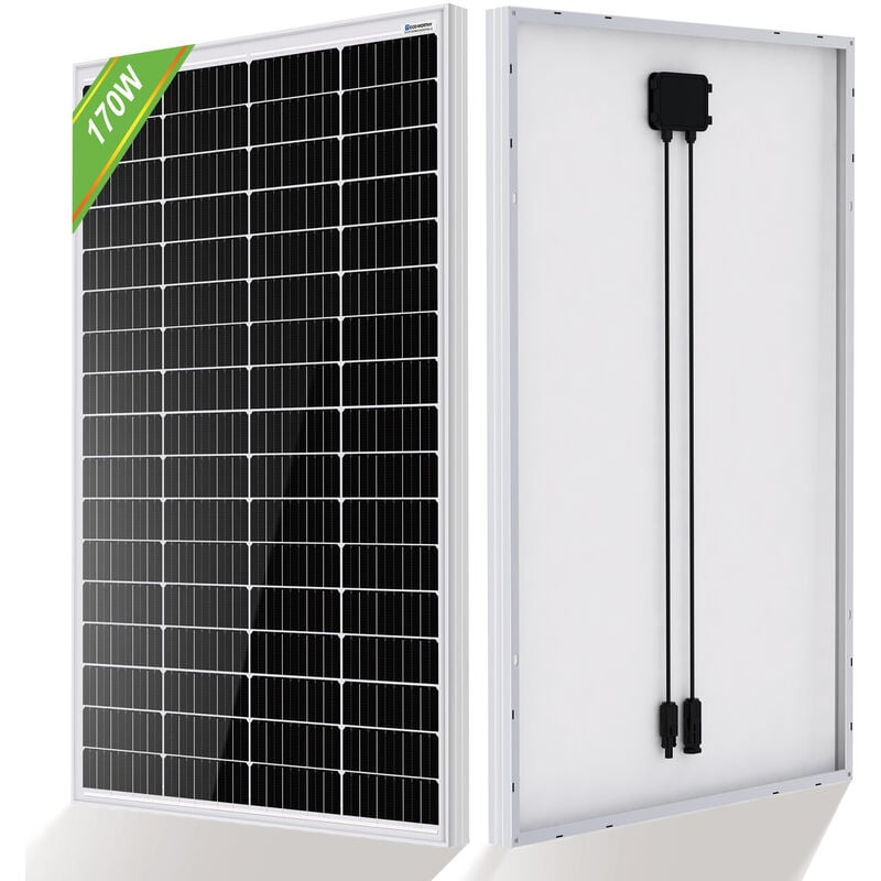 foto del prodotto carica della batteria di classe del pannello solare mono da 170 w 18 v per la casa della roulotte fuori dalla griglia eco worthy