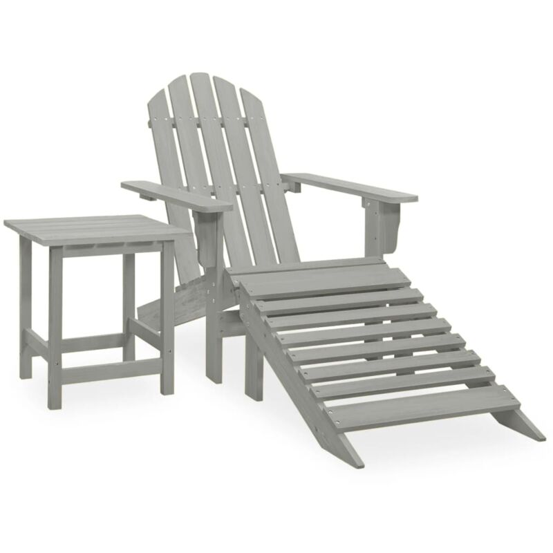 foto del prodotto sedia da giardino poltrone da giardino adirondack ottomana tavolo abete massello grigio bv789819 bonnevie