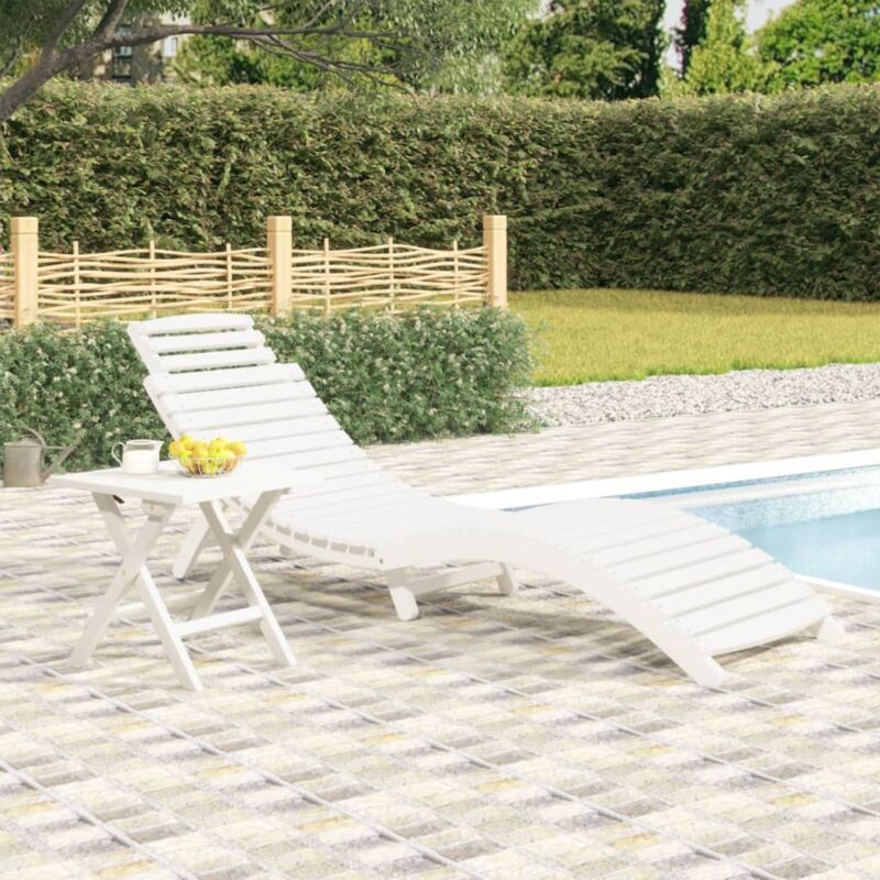 foto del prodotto vidaxl lettino prendisole bianco 184x55x64 cm legno massello di acacia
