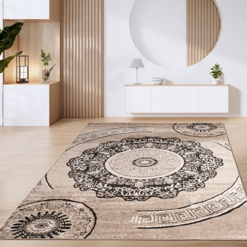 foto del prodotto paco home tappeto salotto pelo corto vintage motivo moderno geometrico marrone beige 200x280 cm, marrone 8
