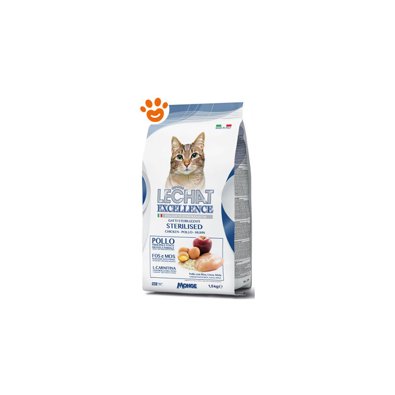 foto del prodotto lechat cat adult excellence sterilized al pollo lechat cat adult excellence sterilized al pollo sacco da 1,5 kg monge