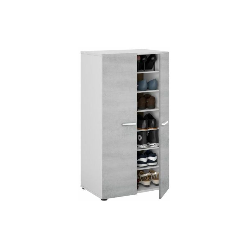 foto del prodotto kit scarpiera 2 ante 6 ripiani 55x36x103 bianco ceme.