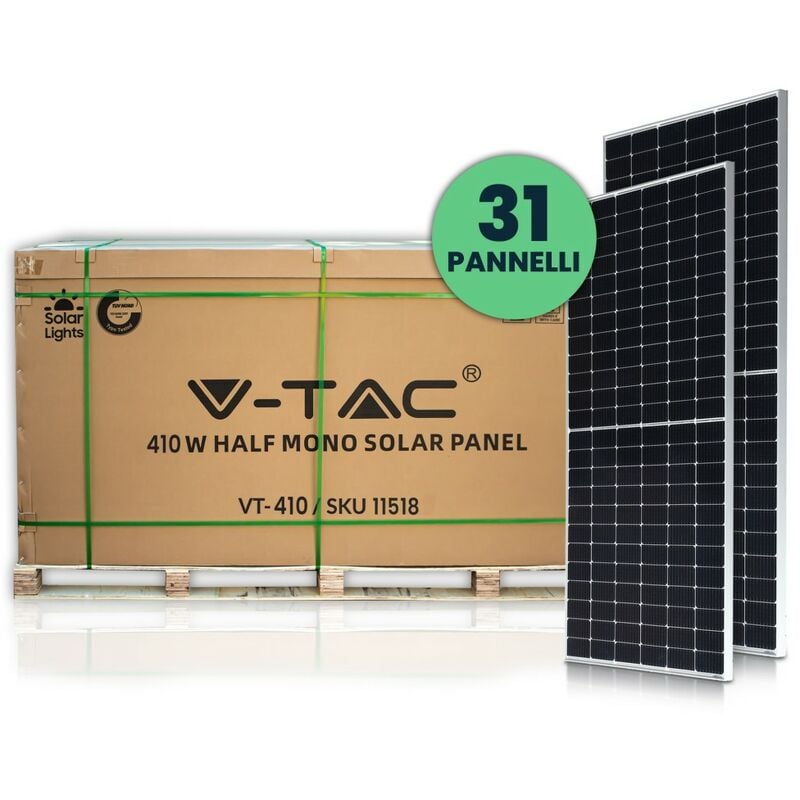 foto del prodotto vt 410 kit 12,7kw 31 pannelli solari fotovoltaici 410w 108 celle ip68 sku 1151831