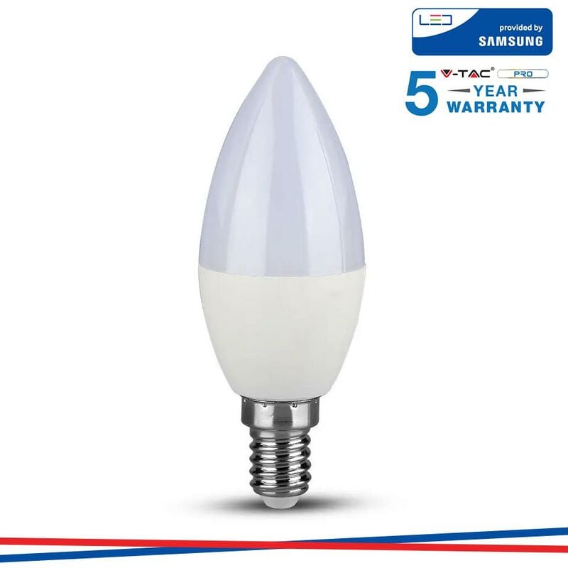foto del prodotto led lampadina samsung chip 5.5w e14 plastica dimmable candela 4000k luce naturale