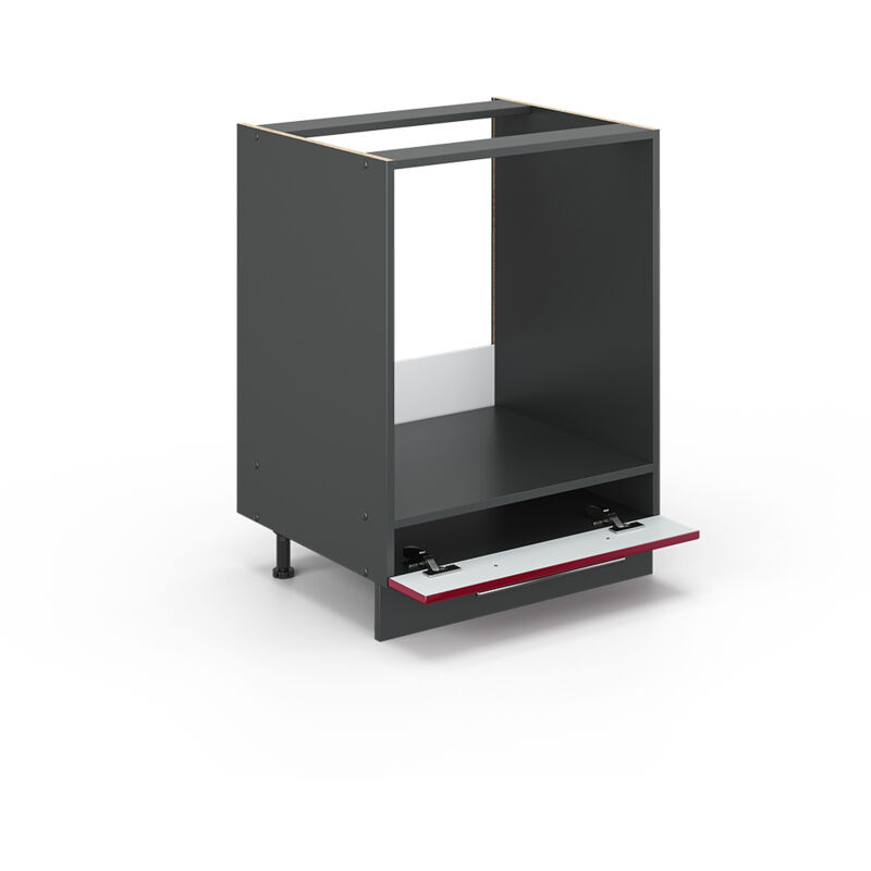 foto del prodotto mobile per forno da incasso fame line, rosso bordeaux lucido, 60 cm senza piano di lavoro vicco