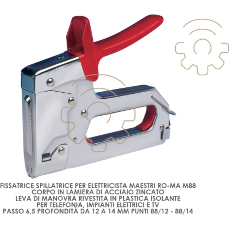 foto del prodotto maestri spillatrice fissatrice ro ma m 88 passo 6,5 mm prof 12 14 punti 88 12 88 14 per elettricista