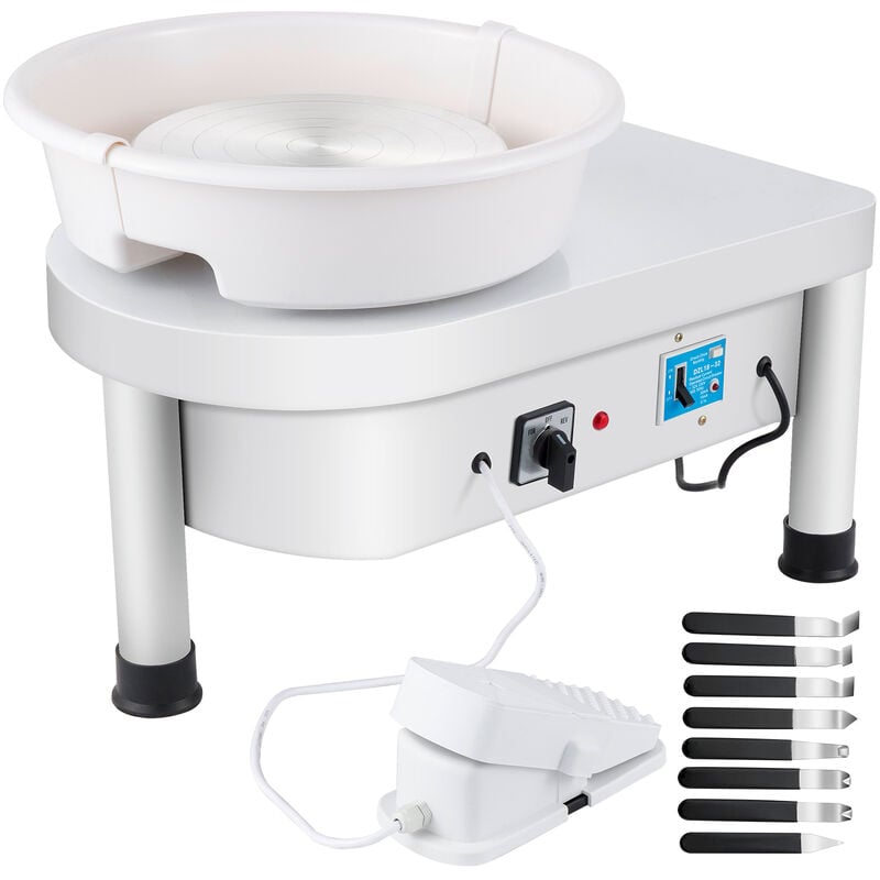 foto del prodotto mophorn vevor macchina elettrica per ceramica e terracotta, ca 220 v 280 w 25 cm ruota ceramica elettrica kit di utensili modellatura ceramica per