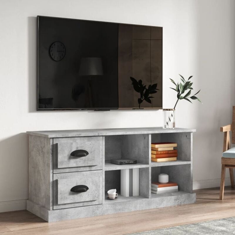 foto del prodotto vidaxl mobile tv grigio cemento 102x35,5x47,5 cm in legno multistrato